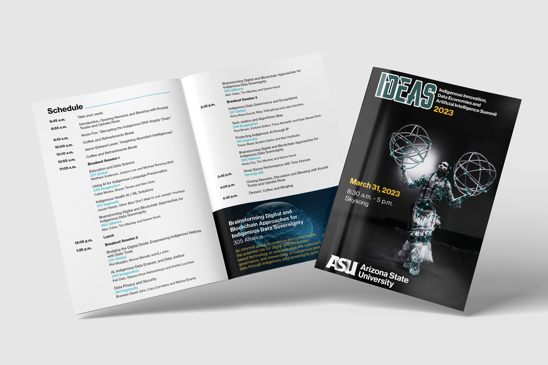 Mockup of the program for the ideas summit